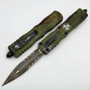 Microtech Dirac Delta D/E Part Serrated Outbreak Deep Engraved Signature Series 227-2OBDS