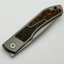 Uldanov Custom Knives Sierra w/ Milled Titanium/Orange Dark Matter Carbon Fiber Inlays & MagnaCut Front Flipper