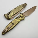 Microtech Socom Ram-Lok w/ Antique Gold Titanium Slab Handles & Bronze T/E M390MK 161RLS-13MS2