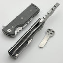 Chaves CHUB Flipper w/ Black Micarta & Utility Blade Stonewash - Blue Label