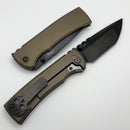 Chaves Knives Redencion 229 Bronze Titanium Integral & Chisel PVD M390 Tanto