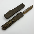 Microtech Ultratech EX - ZBP Hellhound Dark Burnt Bronze w/ Milled Handle Signature Series 1119EX-1DBS-C19Z23