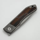 Uldanov Custom Knives Sierra w/ Milled Titanium/Ironwood Inlays & M398 Front Flipper