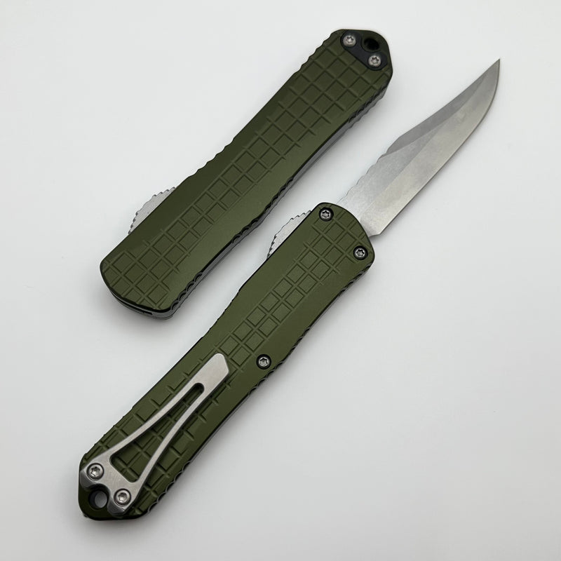 Heretic Knives Manticore E Green Grenade Grip w/ Stonewash Bowie MagnaCut H026BF-2A-GRN