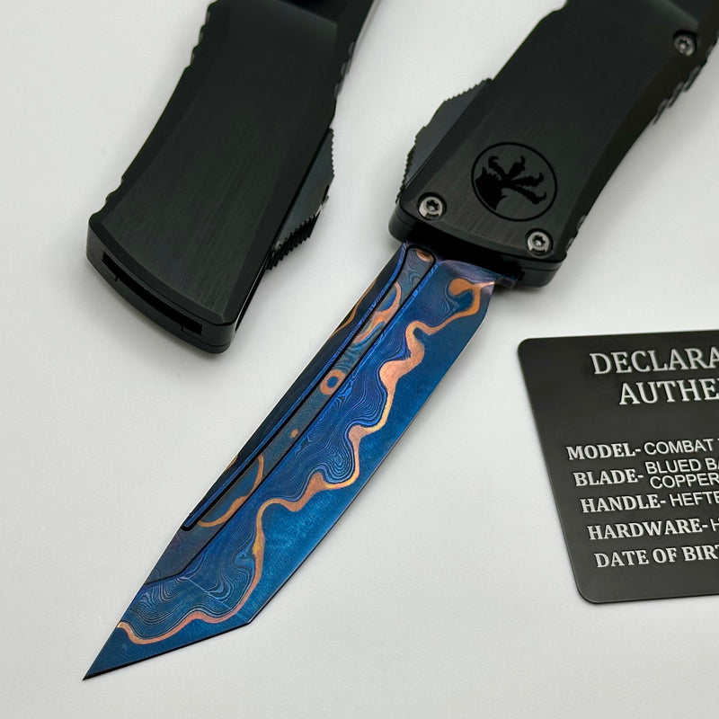 Microtech Knives Marfione Select Combat Troodon Gen III Blued Baker Forge Coppermai Tanto w/ Black Handle 1144-16MS2