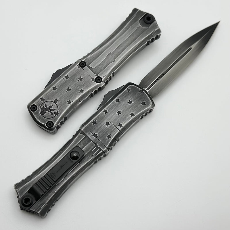 Microtech Knives Hera II Mini Dark Flag D/E M390MK Signature Series 1702M-1DKFLAGS