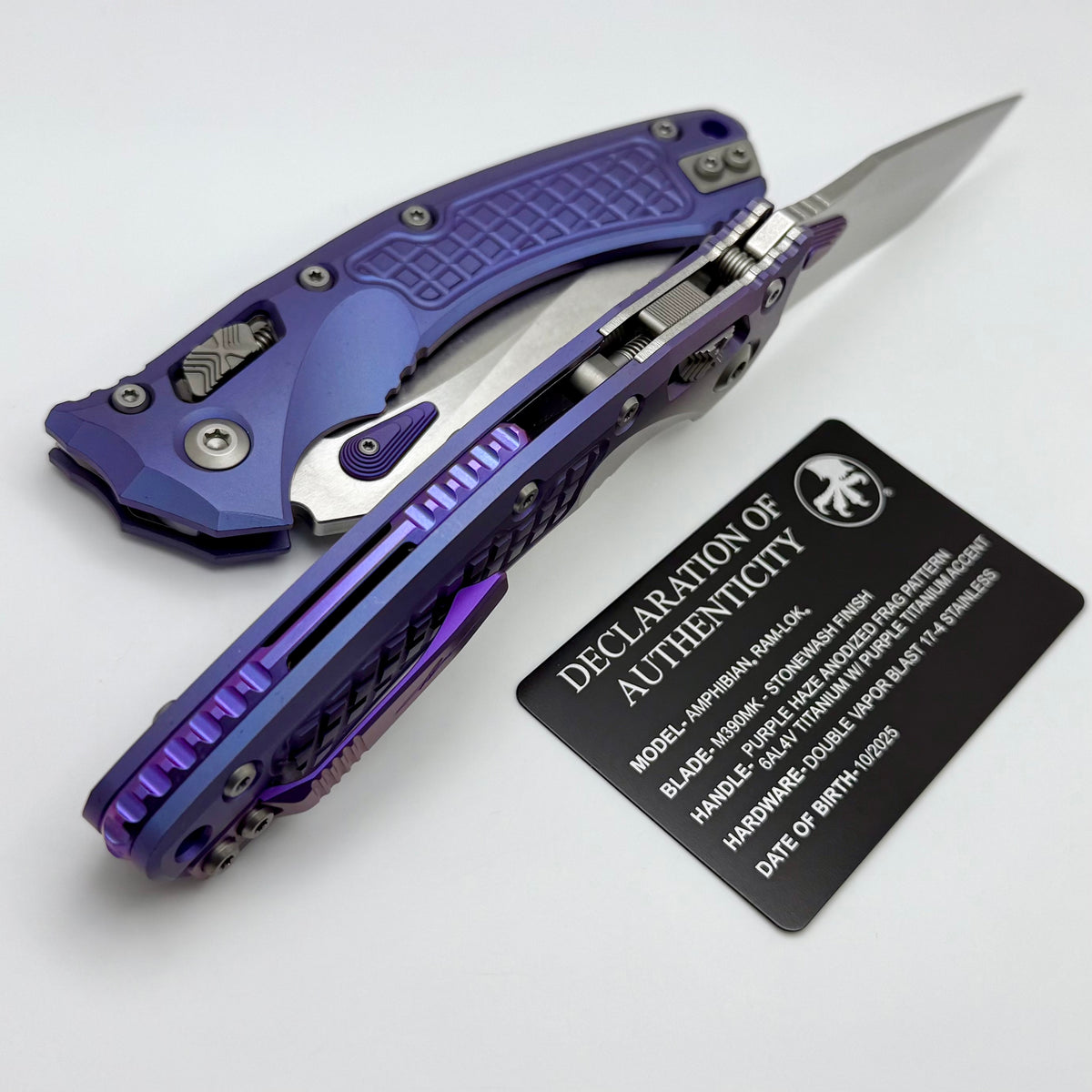 Microtech Marfione Select Amphibian RAM LOK Purple Haze Frag Titanium