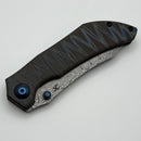 Kansept Knives Tipper Tiger Stripe Flamed Titanium Handles w/ Damascus K1079A4