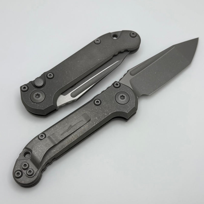 Microtech Knives LUDT Gen III Apocalyptic Tanto Slab Side Titanium Handles 1136-10APMS1