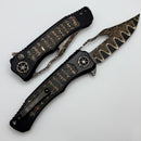 Heretic Knives Custom Wraith V4 Manual w/ Snakeskin Carbon Fiber Inlays & Hand Ground Vegas Forge Damascus Bowie