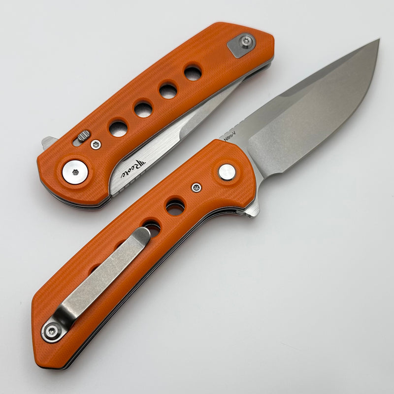 Reate Knives PL-XF Orange G-10 Handles & Stonewash Nitro-V