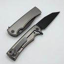 Chaves Knives Street Sangre Flipper w/ Bright Stonewash Titanium Integral Handle & DLC M390