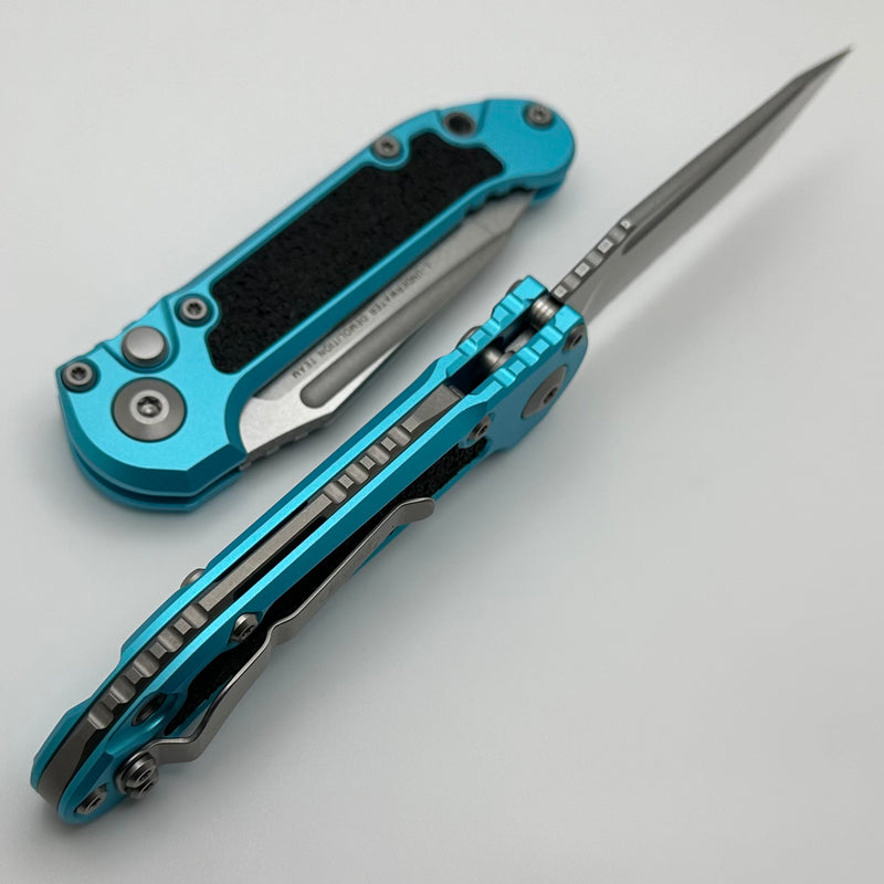 Microtech Knives LUDT Gen III Stonewash Partial Serrated Tanto w/ Turquoise Handle 1136-11TQ