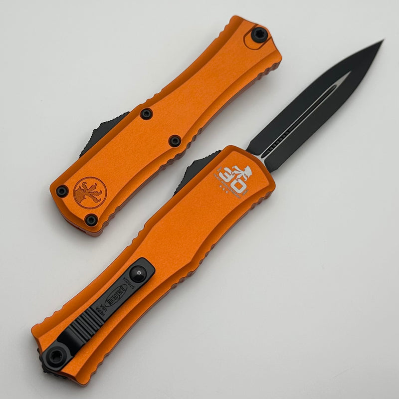 Microtech Knives Mini Hera 30th Anniversary Black D/E M390MK w/ Orange Handle 1702M-1OR30