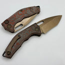 Heretic Knives Medusa Blood Red Carbon Fiber Handle w/ Recurve Bronze MagnaCut H012-7A-RD/CC