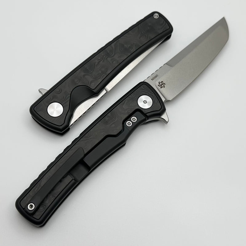 Mechforce Kilby Shard Black Titanium Integral Handle w/ Black Dunes Fat Carbon Inlays & Stonewash M390