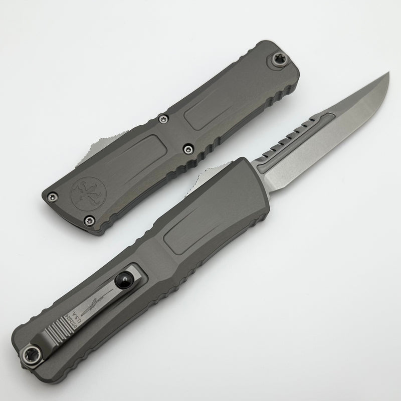 Microtech Knives Combat Troodon Gen III Interceptor Stonewash Natural Clear Signature Series 1217-10NCS