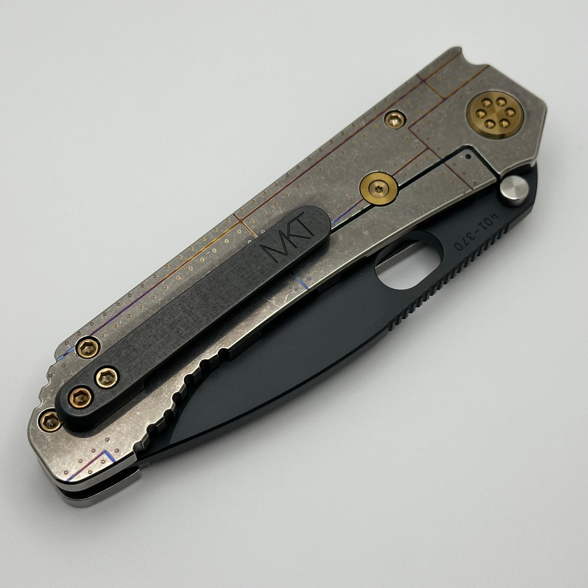 Medford Knife 187 DP Drop Point DLC D2 & Tiger Artwork Titanium Handle