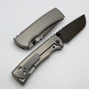 Chaves Knives Redencion 229 Bright Stonewash DLC w/ Titanium Integral Handle w/ Magnetic Ti Inlays & Drop Point M390