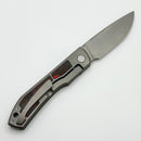 Uldanov Custom Knives Sierra w/ Milled Titanium/Red Dark Matter Carbon Fiber Inlays & M398 Front Flipper