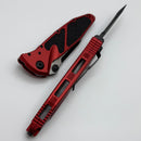 Microtech Socom Elite Manual Black Single Edge w/ Red Handles 160-1RD