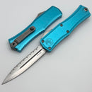 Microtech Knives Mini Hera Satin D/E Full Serrated M390MK w/ Turquoise Handle 1702M-6TQ