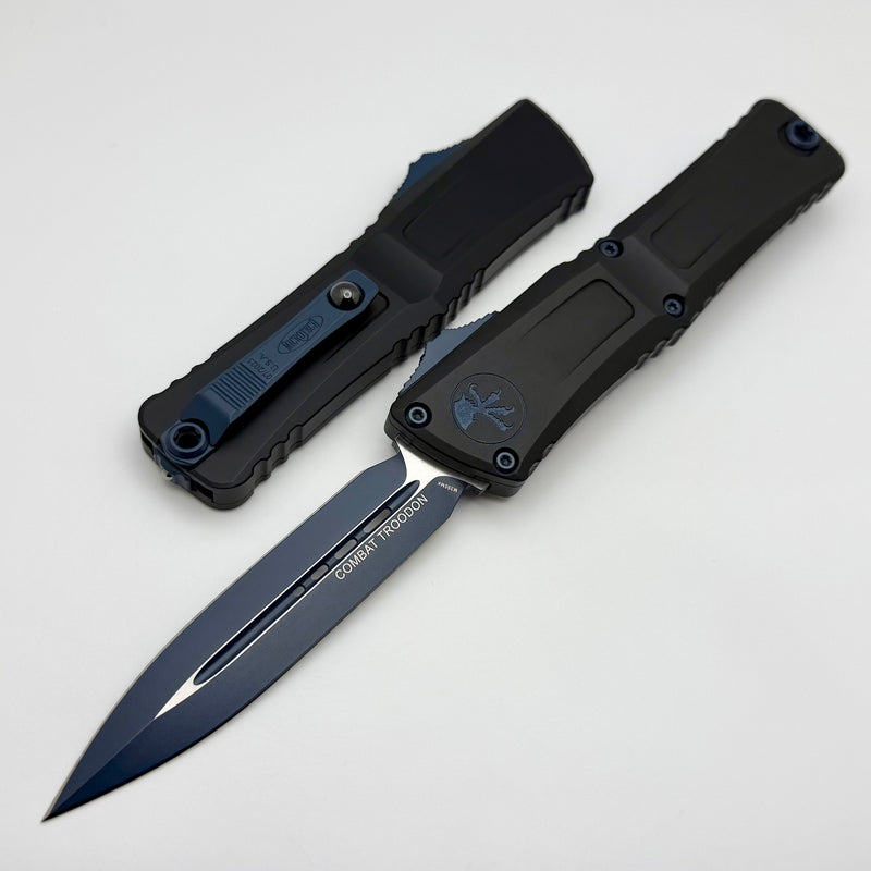Microtech Knives Combat Troodon Gen III Black D/E w/ Navy Blue Accents 1142-1NASK