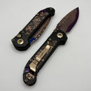 Microtech Marfione Select LUDT Gen III Black Handle w/ Pro-Tech Composites Live Wire Carbon Fiber Inlays & Blued Baker Forge Drop Point w/ Purple Haze Accents 1135-16MS3