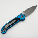 Grenade Blem Microtech Knives LUDT Gen III Apocalyptic Drop Point w/ Blue Handle 1135-10APBL