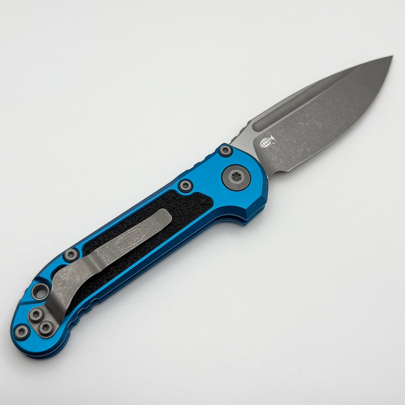 Grenade Blem Microtech Knives LUDT Gen III Apocalyptic Drop Point w/ Blue Handle 1135-10APBL