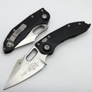 Microtech Borka Stitch Single Edge Satin Standard w/ Black Handle 169-4