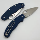 Spyderco UK Penknife Cobalt Blue G-10 & Spy27 Slip Joint Non Locking C94GPCBL