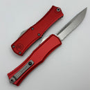 Microtech Knives Mini Hera Stonewash S/E Partial Serrated M390MK w/ Red Handle 1703M-11RD