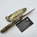 Microtech Socom Ram-Lok w/ Antique Gold Titanium Frag Handles & Bronze T/E M390MK 161RL-13FRMS2