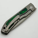 Uldanov Custom Knives Sierra w/ Milled Titanium/Green Dark Matter Carbon Fiber Inlays & M398 Front Flipper