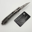 Microtech Marfione Select Manual Stitch RAM LOK Titanium Frag Handles & Full Serrated Stonewash M390MK w/ Double Vapor Blast & Flamed Accents 169RL-12FRMS4