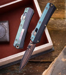 Marfione Select Microtech Glykon Black Handle w/ Antique Green Accents w/ Baker Forge Brute de Forge Coppermai Bayonet 184-16MS4