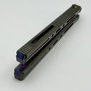 Poikilo Blade PM 3 Midtech Balisong w/ DLC Crystal Titanium Handles & Polished DLC M390 Blade Show Special