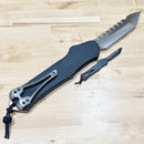 Heretic Giant Hydra 3X Hand Ground Custom Black Aluminum Handle & Stonewash Tanto M390 w/ Flamed Accents S/N 007