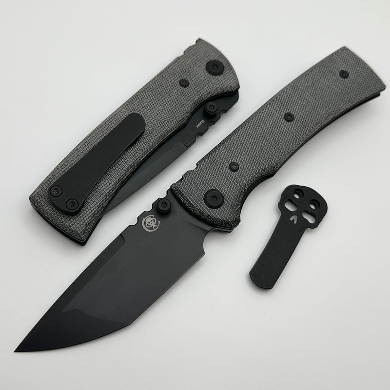 Chaves Knives Redencion 229 Blackout w/ Black Micarta & PVD Tanto Elmax - Blue Label