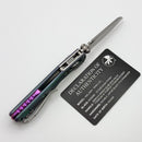 Microtech Marfione Select MSI RAM LOK Mini Nebula Green Titanium Handles w/ Purple Accents & Stonewash M390MK 210M-10MS18