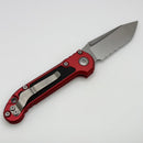 Pre Owned Microtech Knives LUDT Gen III Stonewash Partial Serrated Tanto w/ Red Handle 1136-11RD