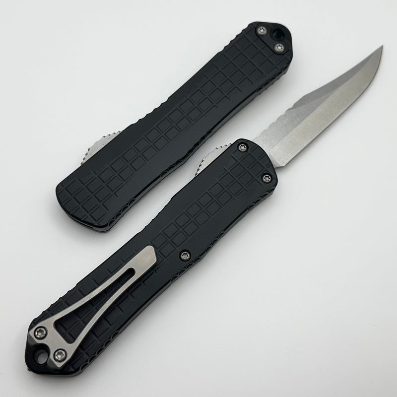 Heretic Knives Manticore E Black Grenade Grip w/ Stonewash Bowie MagnaCut H026BF-2A