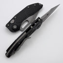 Microtech Borka M-Stitch Auto Black Aluminum Handle & 3.25" Apocalyptic M390MK 169M-10AP