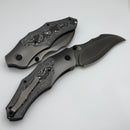 We Orc Boss Polished Gray Titanium Handle w/ Aluminum Foil Carbon Fiber Inlays & Polished Gray 20CV WE24042-3