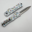 Microtech Knives Mini Hera Christmas White-Red-Green Stonewash Standard D/E M390MK Signature Series