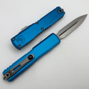 Microtech Ultratech Gen IV D/E Stonewash Standard w/ Blue Handle 11224-10BL