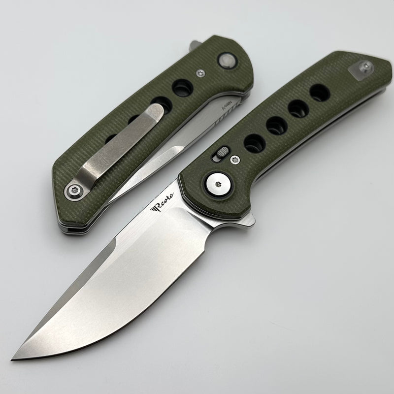 Reate Knives PL-XF Green Micarta w/ Black G-10 Inlays & Stonewash Nitro-V