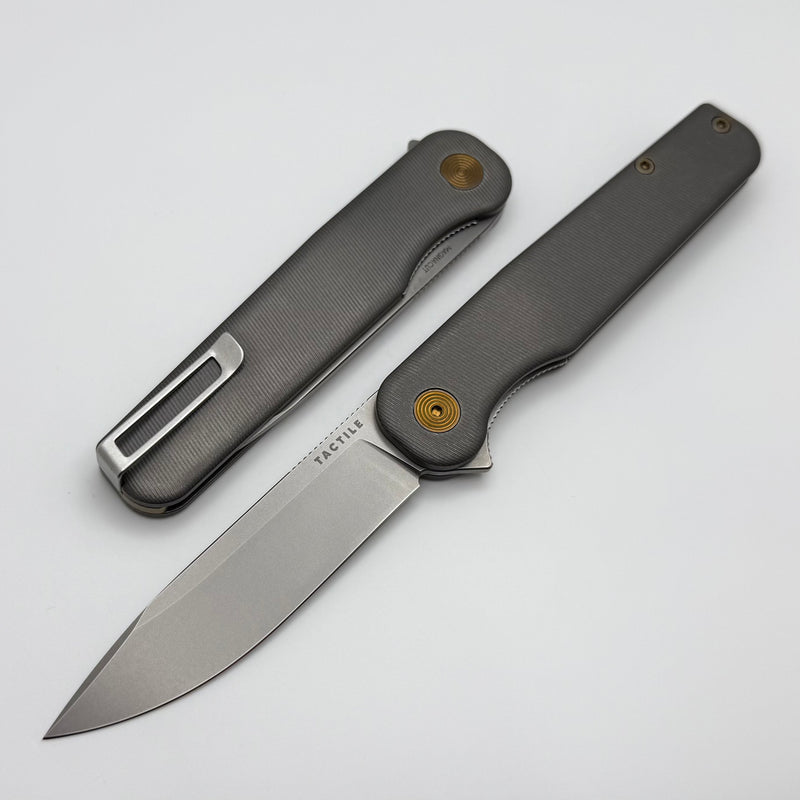 Tactile Knife Rockwall Flipper V2 w/ Darkwash Handles & Satin MagnaCut