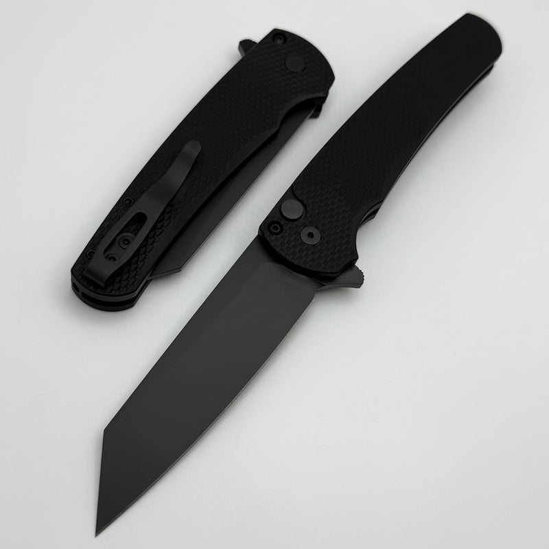 Pro-Tech Malibu Textured Black Handle & DLC MagnaCut Reverse Tanto Blade 5406